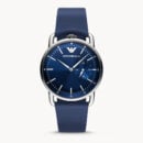 Emporio Armani Aviator Quartz Blue Dial Blue Leather Strap Watch For Men - AR11335